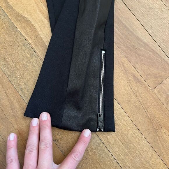 Rag & Bone Moto Leather Panel Ankle Zip Black Pants - Picture 12 of 12